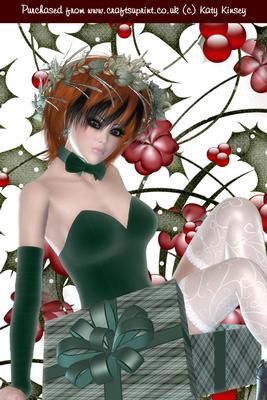 Christmas Gift in Green A4 Card Front