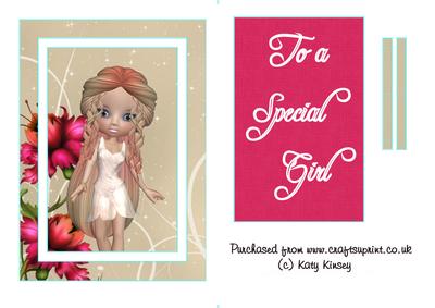 To a Special Girl Flip Card Sheet