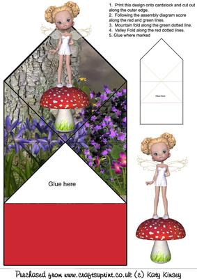 Sweet Fairy on Toadstool Pop Up Spring Card