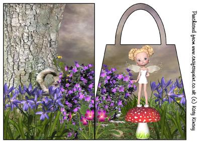 Sweet Fairy on Toadstool Handbag Card