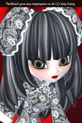 Little China Girl in Black Portrait A4 Card Front