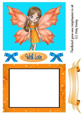 Tangerine Fairy Shaker Card