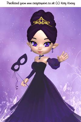 Maquerade Princess in Purple A4 Card Front