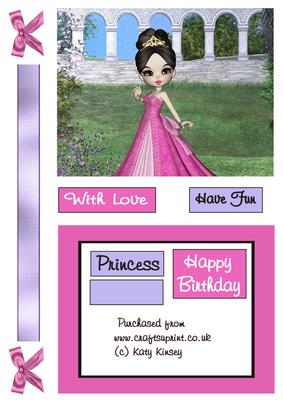 Princess Caelia in Pink Shaker Card
