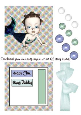 Baby Mermaid Shaker Card