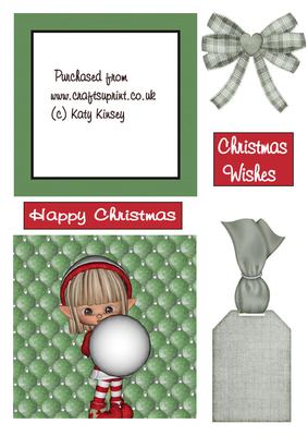 Christmas Elf with Snowball Shaker Card