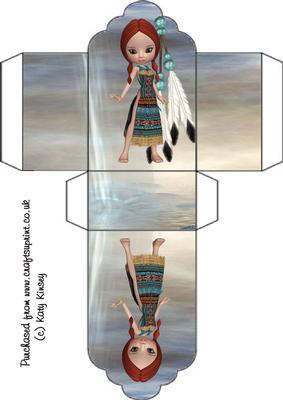 Cute Native American Girl Tag Box