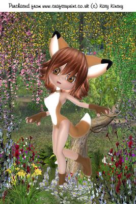 Foxy Lady in the Forest A4 Card Front