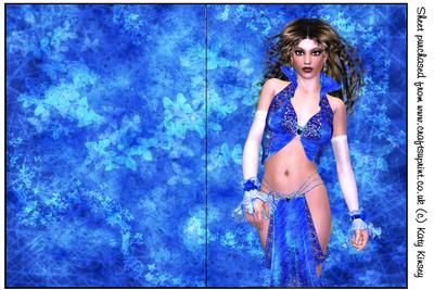 Glamour Girl in Sapphire Blue Print and Fold A5 Card