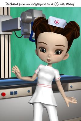 Nurse in White Get Well Soon A4 Card Front