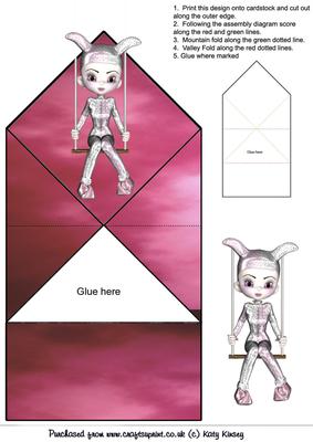 Harlequin on Swing Pop Up Spring Card