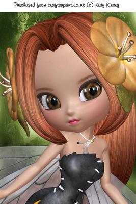 Blossom Fairy in Yellow Portrait A4 Card