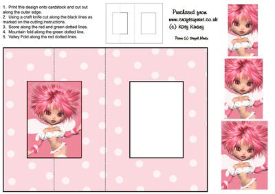 Cherry Pop Fairy Foldback Card with Simple Pyramage