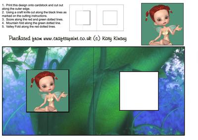 Cute Fairy Square Foldback Card