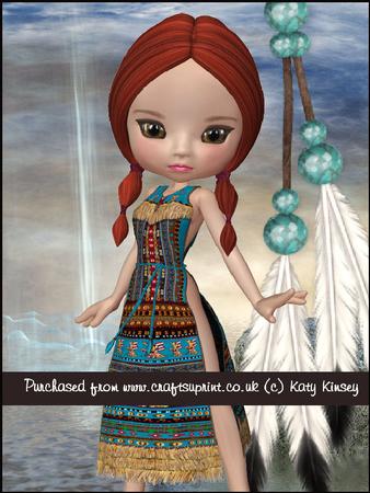Sweet Native American Girl A4 Pyramage Kit
