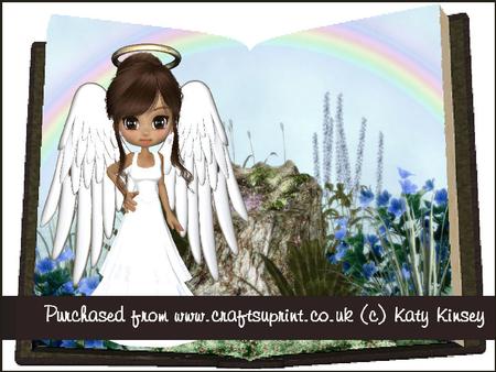 Rainbow Angel Book Sheet with Decoupage