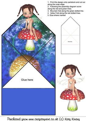 Cute Fairy on Toadstool Pop Up Spring Card 1