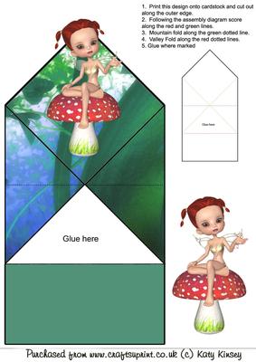 Cute Fairy on Toadstool Pop Up Spring Card 2