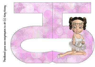 Your 5th Birthday Ballerina Number Shaped Card