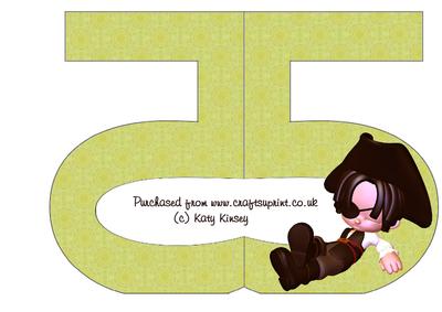 Your 5th Birthday Number Shaped Pirate Card