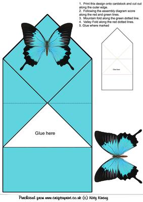 Beautiful Blue Butterfly Pop Up Spring Card