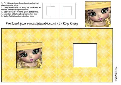 Emily in Yellow Square Foldback Card