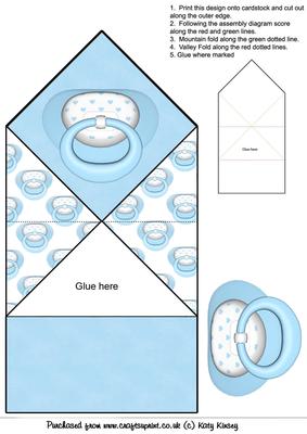 New Baby in Pastel Blue Pop Up Spring Card