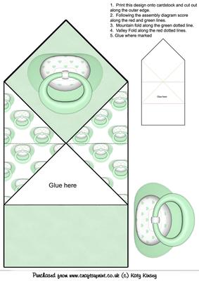 New Baby Pop Up Spring Card in Pastel Green