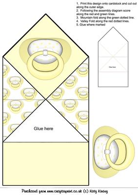 New Baby Pop Up Spring Card in Pastel Yellow