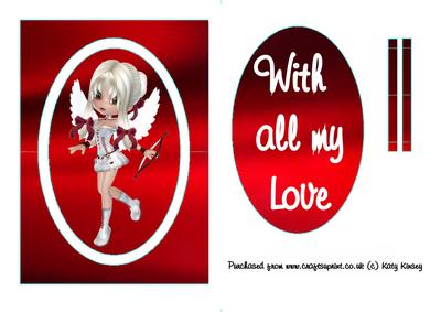 With All My Love Angel Flip Card Sheet