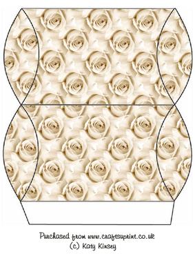 Cream Roses Pillow Box