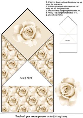 Cream Roses Pop Up Spring Card