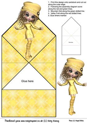 Emily in Yellow Pop Up Spring Card