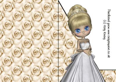 Here Comes the Bride Shaped Front Cut and Fold Card 1