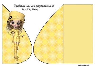 Emily in Yellow Tear Drop Card
