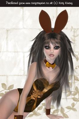 Beautiful Bunny Girl A4 Card Front