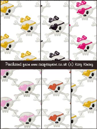 Cute Skull and Crossbones Pirate Background Paper Kit