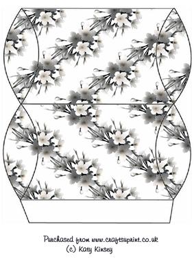 White Floral Spray Pillow Box