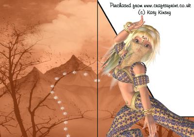 Belly Dancer Shaped Front Print and Fold Card