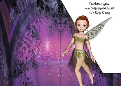 Neverland Fairy Shaped Front Print and Fold Card