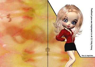 Clara Shaped Front Print and Fold Card