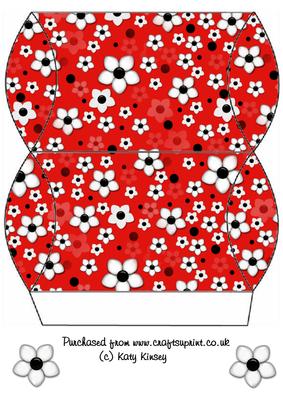 Daisy Dots in Red Pillow Box