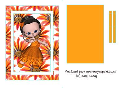 In My Orange Party Dress Flip Card Sheet