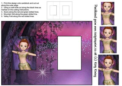 Neverland Fairy Foldback Card with Simple Pyramage