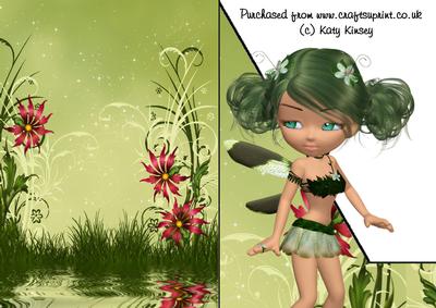 Regan Fairy Shaped Front Print and Fold Card