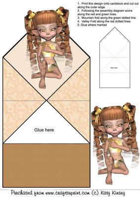 Little Pixie in Brown Pop Up Spring Card