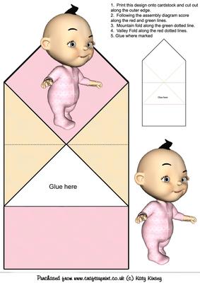 Baby Steps in Pink Pop Up Spring Card