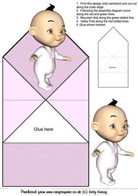 Baby Steps in White Pop Up Spring Card