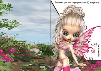Elinor Fairy Shaped Front Print and Fold Card