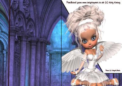 Suzy Angel Shaped Front Card